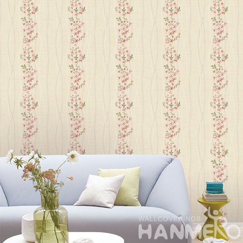HANMERO Exported Affordable Office Household Pink Wallpaper Floral Pattern 0.53 * 10M Wallcovering from Chinese Factory