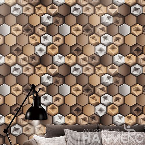 HANMERO Economical Eco-friendly 3D Geometric Wallpaper PVC 0.53 * 10M Natural Sense for Home Desinger in Modern Style On Sale