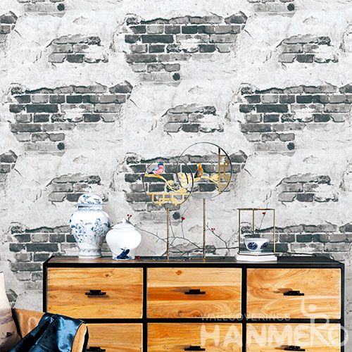 HANMERO High-end Affordable Grey 3D Bricks Pattern Wallpaper Latest for Household Decoration from Chinese Supplier