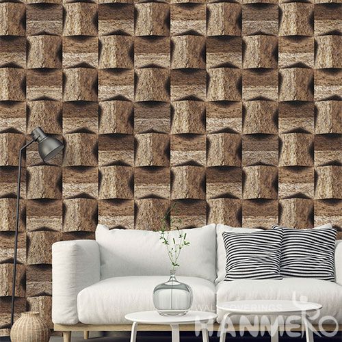 HANMERO Modern Brown Geometric Design PVC Wallpaper with Unique Technology for Luxury Home Decoration