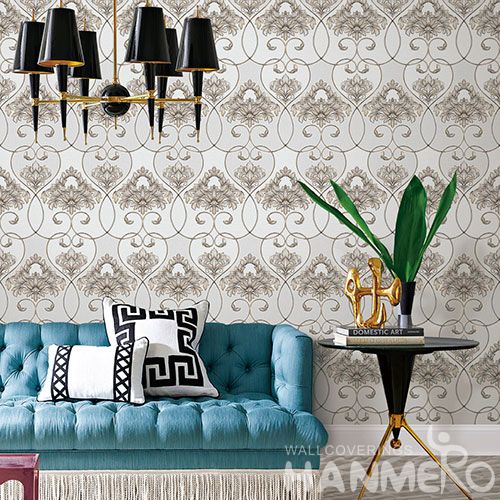 HANMERO Modern Grey Color Home Interior PVC Wallpaper for TV Sofa Background from Professional Wallcovering Manufacturer
