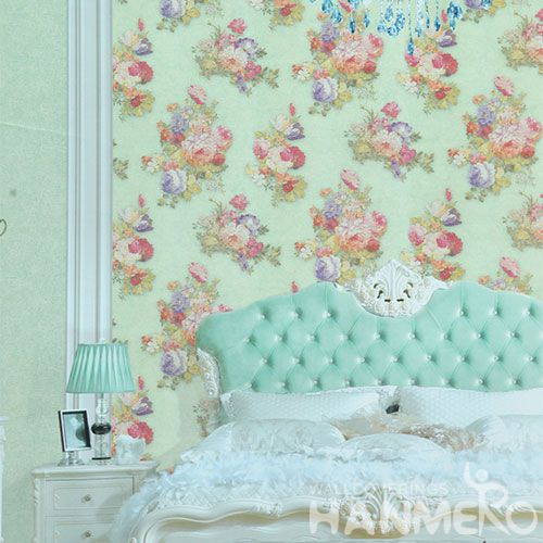HANMERO Latest New Arrival Fancy Flowers PVC 1.06M Shop Wallpaper Rolls Bedroom House Decorative Top-grade Quality Best Prices