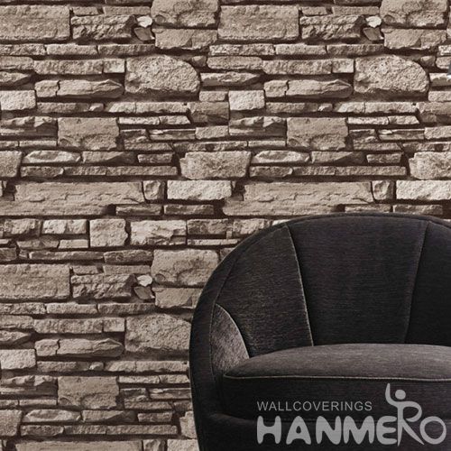 HANMERO Modern Removable Faux Brick Wallpaper 0.53 * 10M PVC Wallcovering for Hotel Office Wall Decor from China