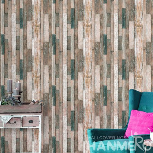 HANMERO 3D 0.53 * 10M PVC Natural Material Wooden Wallpaper for Home Wallcovering Distributors Hot Sex Cheap Prices