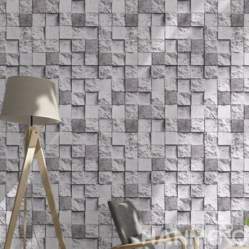 HANMERO Affordable Hot Sex PVC 0.53 * 10M 3D Stone Grey Wallpaper Household Room Wallcovering from Chinese Dealer