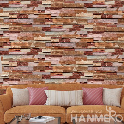 HANMERO 3D 0.53 * 10M PVC Classic Modern Stone Design Wallpaper Fresh Hot Selling Wallcovering Factory Sell Directly