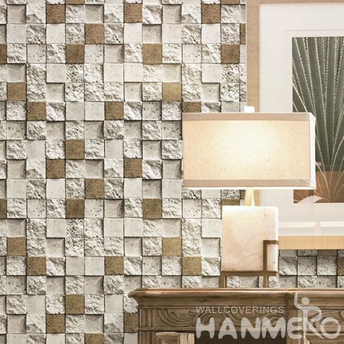 HANMERO PVC Strippable 0.53 * 10M 3D Stone Wallpaper Modern Style for Restaurants Kitchen Wall Decor Best Selling