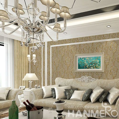 HANMERO Vinyl Sofa TV Background Decor Wallpaper in Modern Cozy Style 0.53 * 10M PVC Wallcovering from China