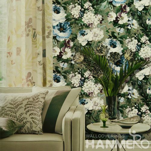HANMERO PVC Beautiful Floral Luxury Design 0.53 * 10M Buy Vinyl Wallpaper Chinese Home Decor Wallcovering Seller