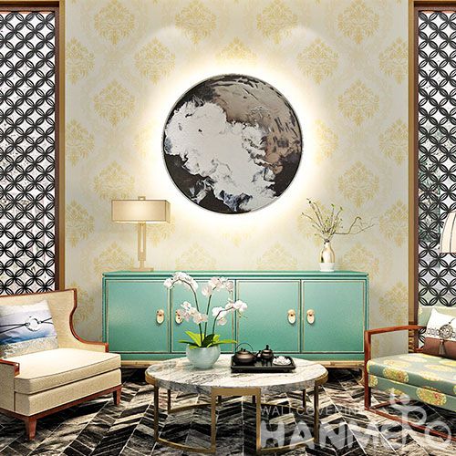 HANMERO Newest Eco-friendly PVC Wallpaper Natural Material 0.53 * 10M / Roll from Chinese Factory Embossed Technology