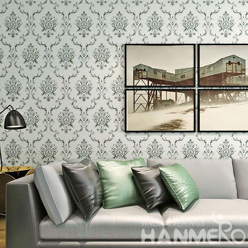 HANMERO Hot Selling 0.53 * 10m PVC Wallpaper Classic Damask Pattern Home Wallcovering for Wall Vender from Hubei China