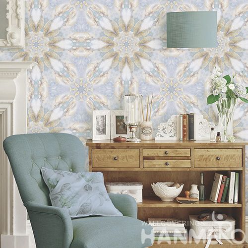 HANMERO Unique Modern Flowers Pattern Wallpaper 0.53 * 10M Non-woven Wallcovering for Sofa Background China Wholesale