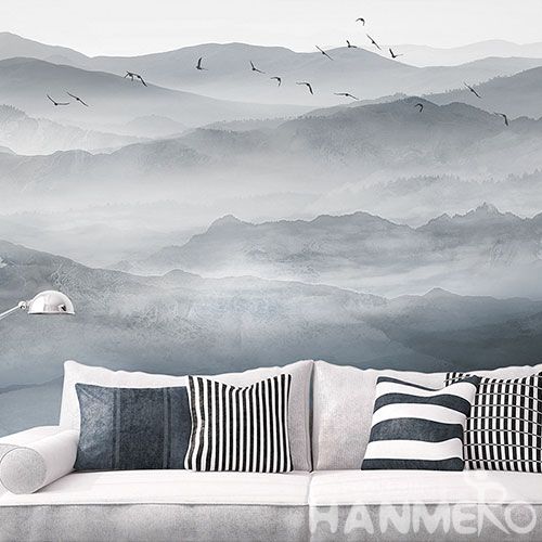 HANMERO Economical Affordable Decorative Home Interior Chinese Landscape Wallpaper for Sofa Background Wall Decor