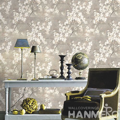 HANMERO European Modern White Flowers Pattern 0.53 * 10M Unique Living Room Wallpaper Wholesale Prices for TV Sofa Background Decorative