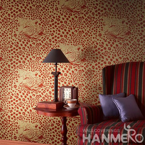 HANMERO Household Living Room Leopard Pattern Non-woven Wallpaper 0.53 * 10M Flocking Hot Sex Wallcovering Chinese Seller Top Grade
