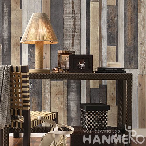 HANMERO Removable Eco-friendly Non-woven 3D Wood Wallpaper Chinese Exporter for Interior Home Decoration Photo Quality