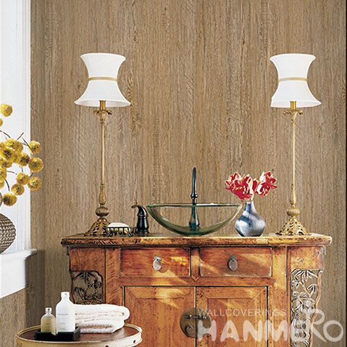 HANMERO Modern Style 0.53 * 10M Non-woven Wood Design Wallpaper Chinese Manufacture Household Room Wallcovering CE Certificate