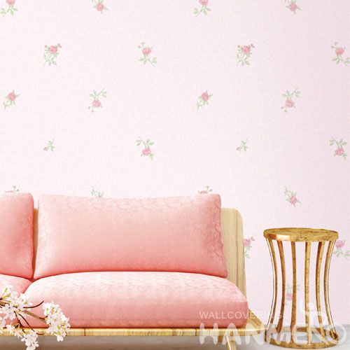 HANMERO Eco-friendly Natural Pink Flowers Non-woven Wallpaper 0.53 * 10M Fashion Beautiful Living Room Decorating Wallcovering Latest