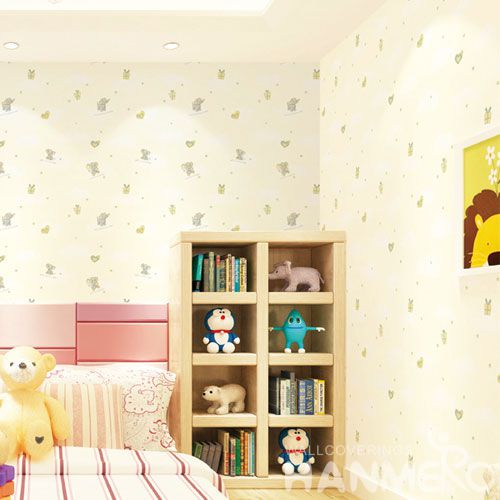 HANMERO Elephant Carton Household Children Room Wall Wallpaper Non-woven 0.53 * 10M Wallcovering from Chinese Factory in Modern Style