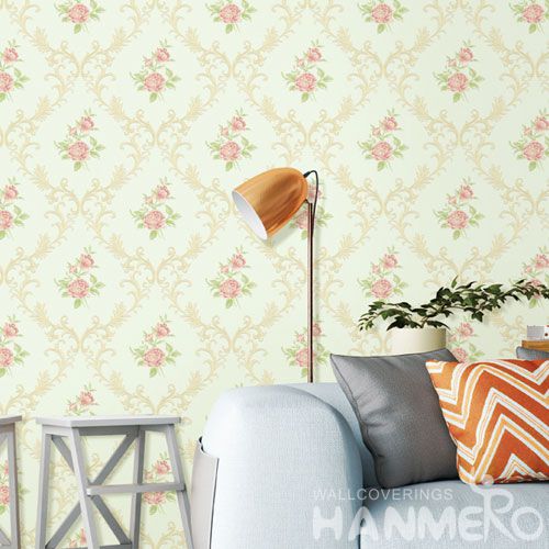 HANMERO New Style Non-woven Wallpaper 0.53 * 10M Nature Texture Floral Pattern Study Room Decor Chinese Wallcovering Dealer Latest