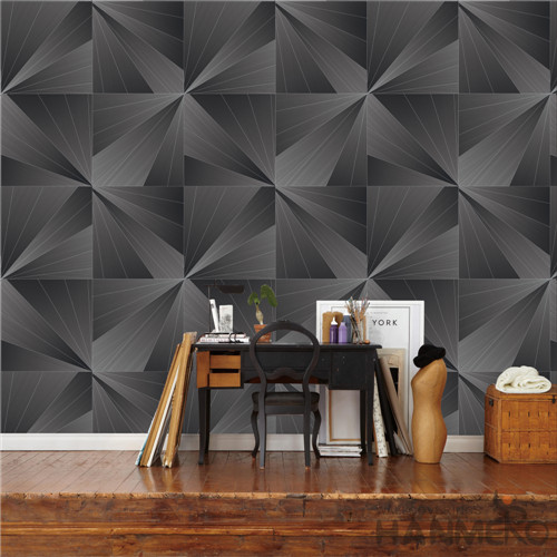 HANMERO PVC modern wallpaper Geometric Deep Embossed Modern TV Background 0.53*10M Removable