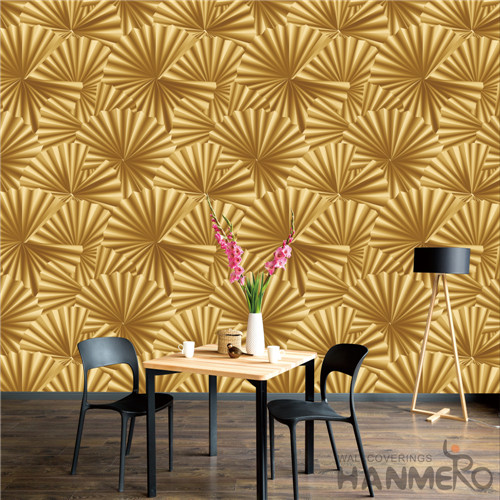HANMERO PVC Removable 0.53*10M Deep Embossed Modern TV Background Geometric unique wallpaper for walls