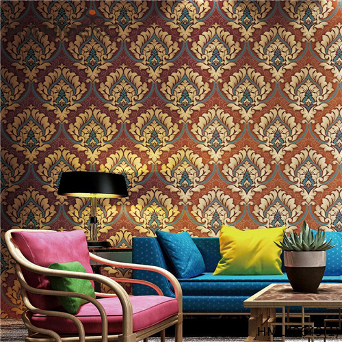 HANMERO PVC wallpaper design for bedroom Geometric Bronzing Pastoral Living Room 0.53*10M Professional
