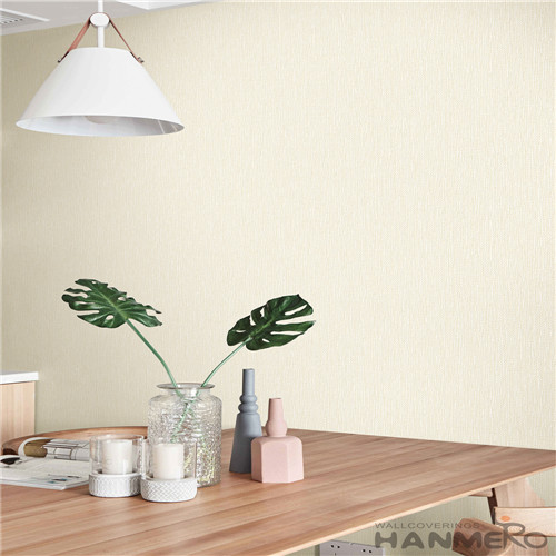 HANMERO Simple Modern Beige Color Non-woven Wallpaper 0.53*10M Household Decor Wallcovering with Unique Technology from China