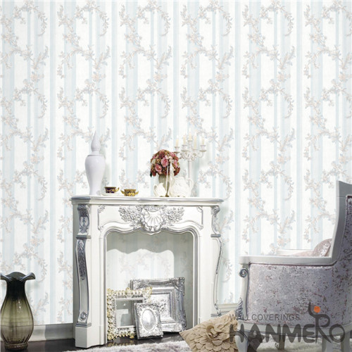 HANMERO PVC Professional Supplier Damask Theatres Mediterranean Deep Embossed 0.53M wall with wallpaper