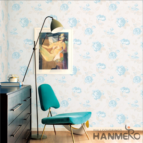 HANMERO Saloon Hot Selling Flowers Bronzing Modern PVC 0.53*10M interior wall wallpaper