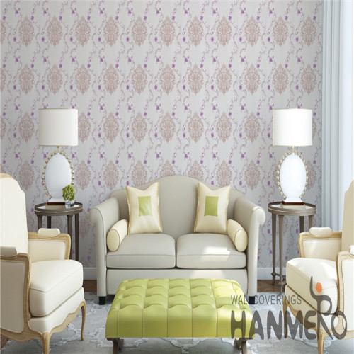 HANMERO PVC Fancy shopping wallpaper Bronzing European Saloon 0.53*10M Flowers