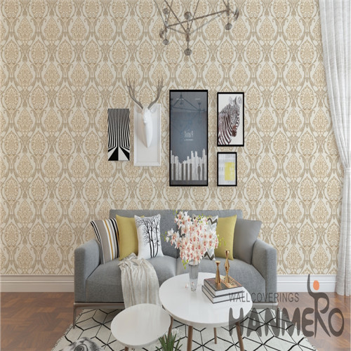HANMERO PVC Fancy Flowers Bronzing European 0.53*10M Saloon wallpapers decorate walls