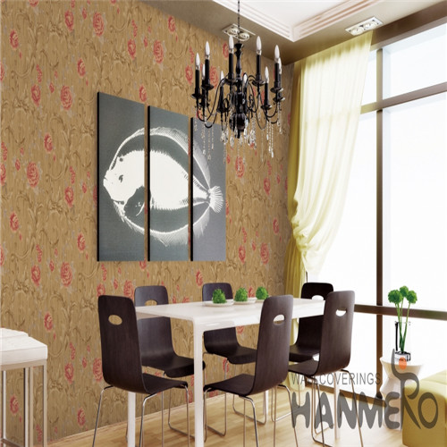 HANMERO PVC Fancy European Bronzing Flowers Saloon 0.53*10M cool wallpapers for walls