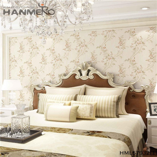 HANMERO PVC Decoration 1.06*15.6M Deep Embossed Pastoral House Floral wallpaper at