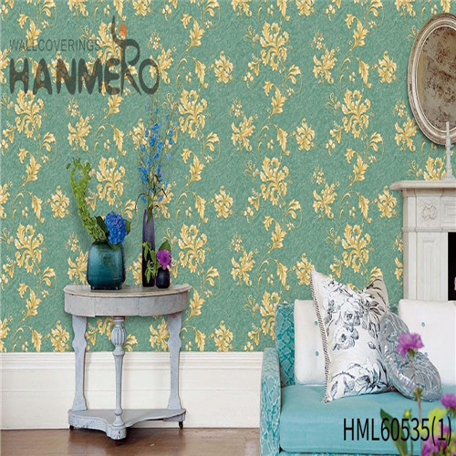 HANMERO PVC Manufacturer Mediterranean Bronzing Damask Kids Room 0.53*10M wall decoration paper design