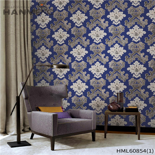 HANMERO PVC Seller Floral Flocking European House wallpaper for house 0.53M