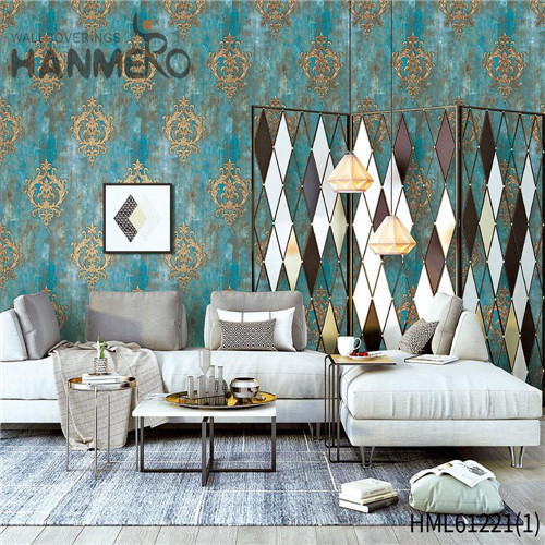 HANMERO PVC Professional Bamboo 0.53*10M Chinese Style Theatres Flocking wallpaper for living room