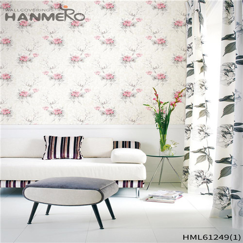 HANMERO PVC Professional Flocking Bamboo Chinese Style Theatres 0.53*10M wallpaper for shop walls