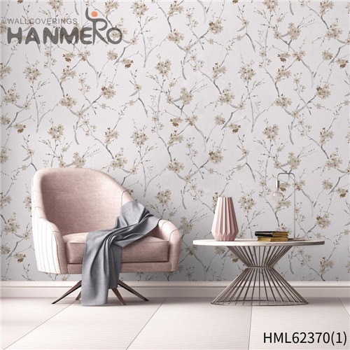 HANMERO Non-woven Hot Sex Flowers Flocking 0.53*10M Sofa background Classic house wallpaper design