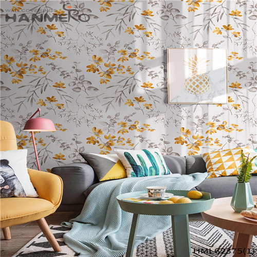 HANMERO Non-woven Hot Sex Flowers Sofa background Classic Flocking 0.53*10M the wallpaper store