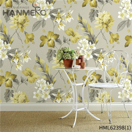 HANMERO Hot Sex Non-woven Flowers Flocking Sofa background 0.53*10M wallpaper retail stores Classic