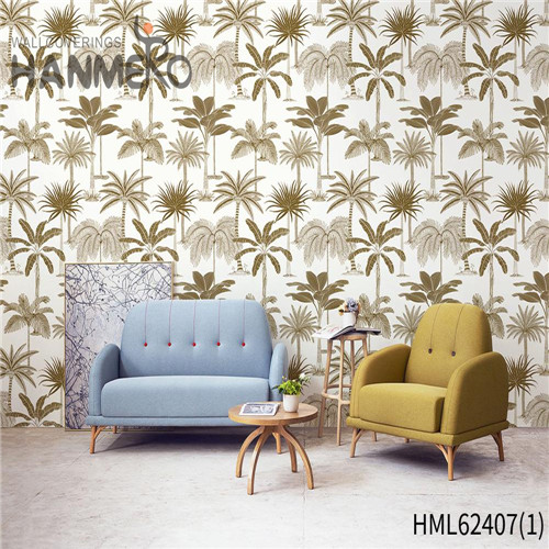 HANMERO Hot Sex Flowers Non-woven Flocking Classic Sofa background 0.53*10M bedroom wallpaper for sale