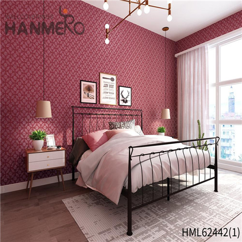 HANMERO PVC 0.53*10M Leather Flocking Pastoral Church Top Grade wallpaper price