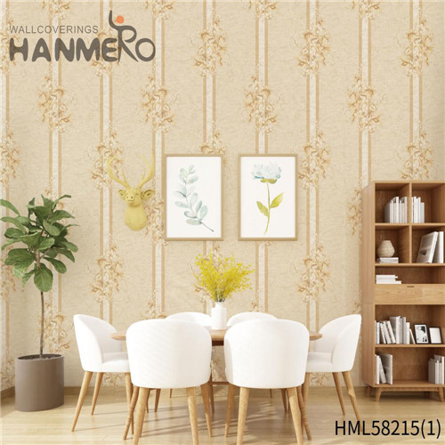 HANMERO PVC wallpaper suppliers Flowers Flocking Modern Church 0.53*10M Professional Supplier