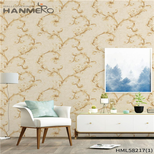 HANMERO PVC Professional Supplier Flowers wallpaper for living room Modern Church 0.53*10M Flocking