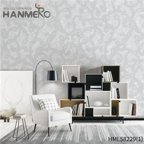 HANMERO PVC Professional Supplier Flowers Flocking wallpaper online shop Church 0.53*10M Modern