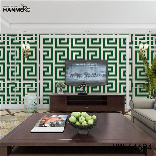 HANMERO bedroom design with wallpaper SGS.CE Certificate Geometric Technology European Photo studio 0.53M PVC