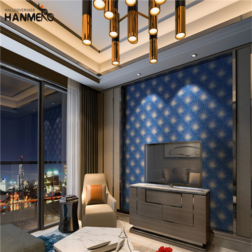 HANMERO PVC Decor Geometric Flocking Modern decorative wallpaper for home 0.53M Restaurants