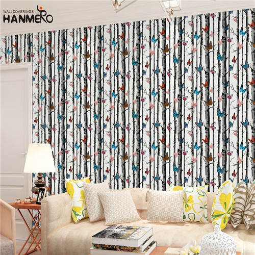 HANMERO PVC Decor Geometric Flocking 0.53M Restaurants Modern bedroom wall wallpaper