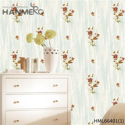 HANMERO Non-woven Exported Flowers Flocking 0.53*10M Restaurants European decorating wallpaper designs